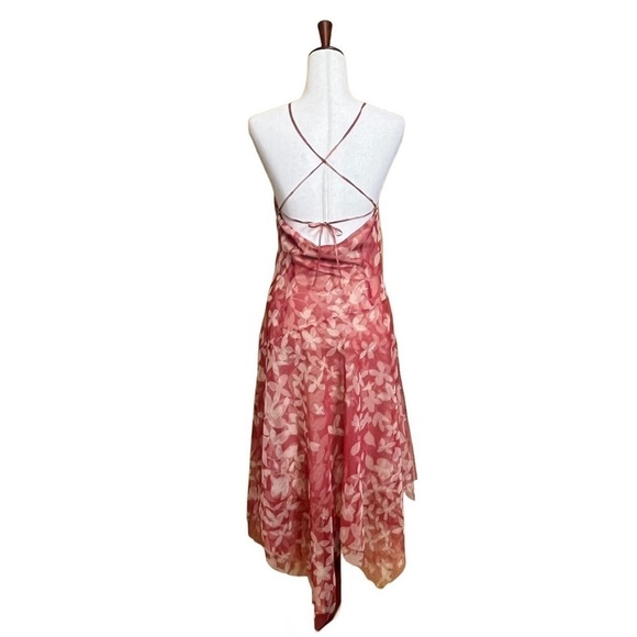 BCBGMaxAzria Multi Tier Halter Style Dress. Red and Cream Size 10 #1176 - Picture 2 of 8
